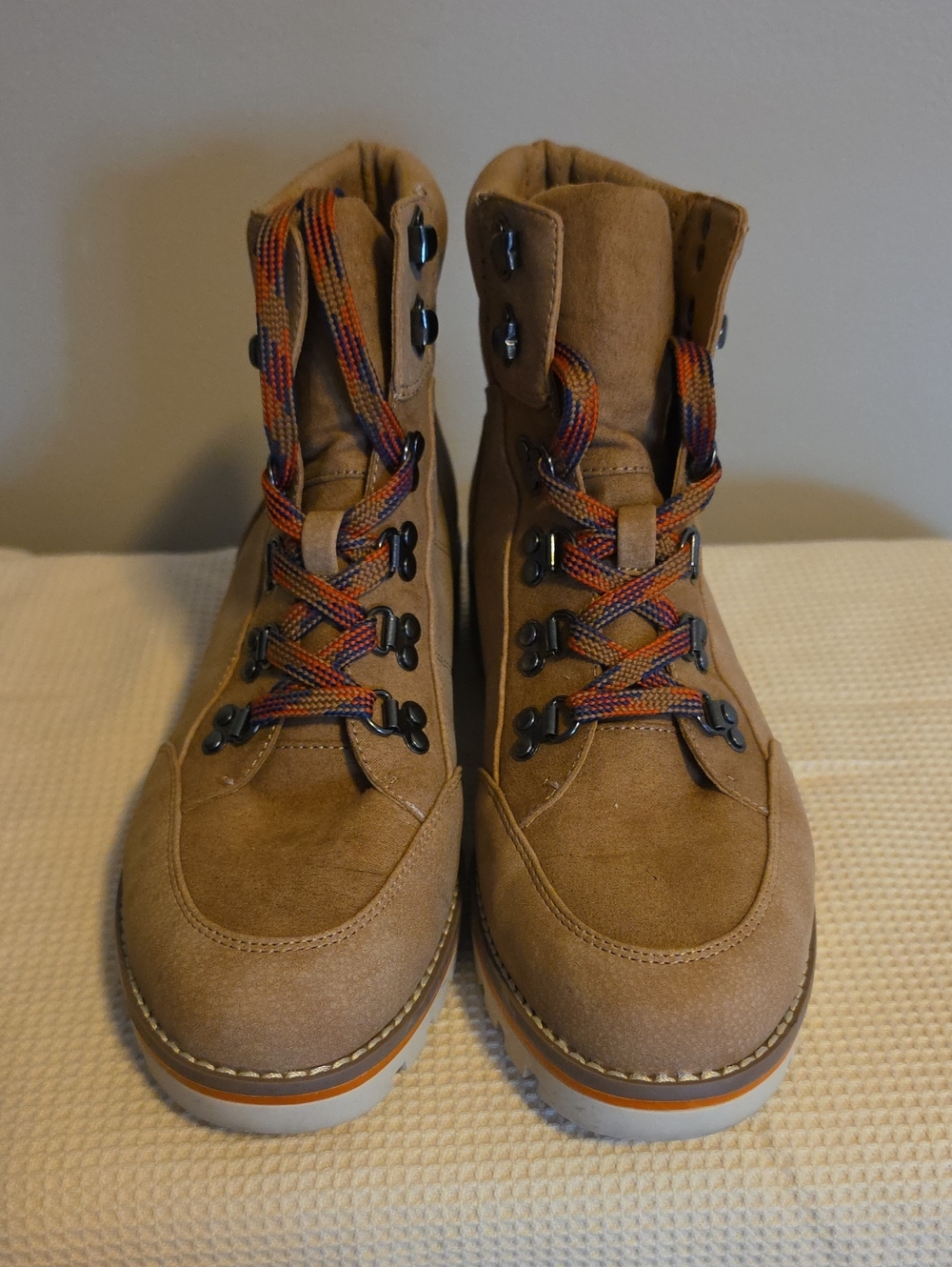 Crown Vintage Tan Suede Lace-Up Hiker Boots